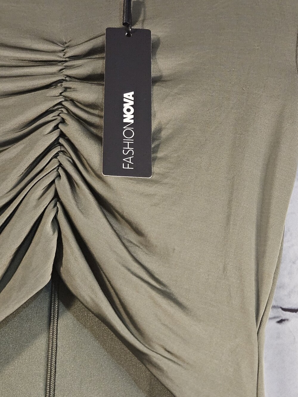 Fashion Nova NWTs Size Small Olive Green Maxi Dress - Picture 6 of 8